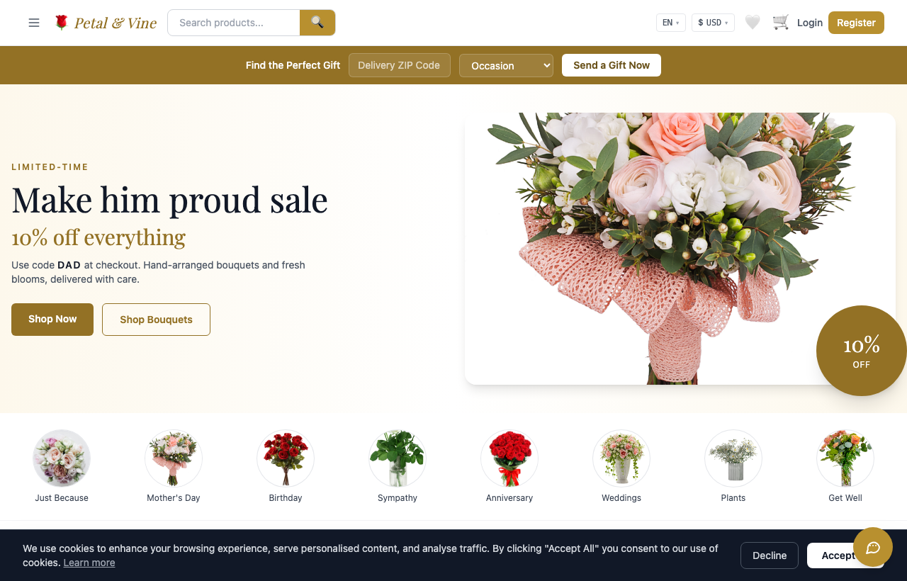 Petal & Vine storefront