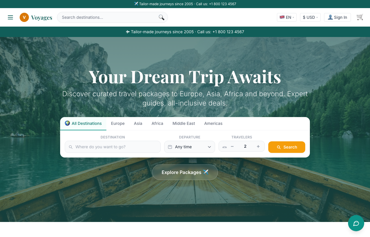 Voyages storefront